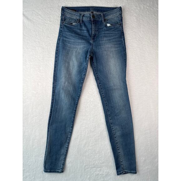 Kut From The Kloth High Rise Toothpick Skinnny Size 6 Whiskered Medium Wash Jean - Picture 1 of 8